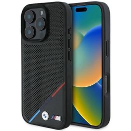 BMW M trijų spalvų linijos dėklas su MagSafe ‌‌iPhone‌‌ 16 Pro telefonui - juodas