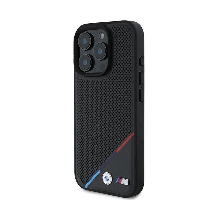BMW M trijų spalvų linijos dėklas su MagSafe ‌‌iPhone‌‌ 16 Pro telefonui - juodas