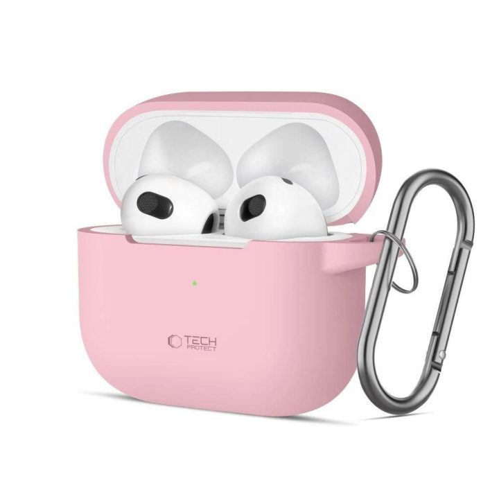 silikono dėklas ant kabliuko AirPods 3“ įrenginiams – rožinis