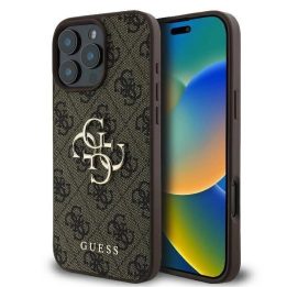 Guess 4G dėklas iPhone 16 Pro Max telefonui - rudas