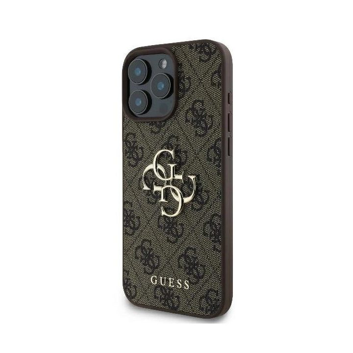 Guess 4G dėklas iPhone 16 Pro Max telefonui - rudas