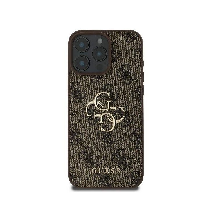 Guess 4G dėklas iPhone 16 Pro Max telefonui - rudas