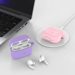 “ silikono dėklas su kabliu Apple AirPods Pro 1 / 2“ - oranžinis