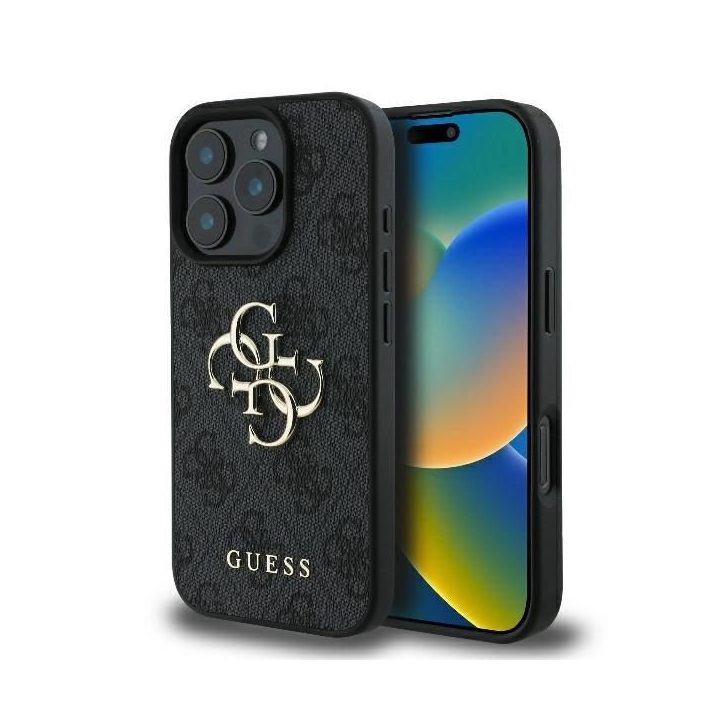 Guess 4G Big Logo iPhone 16 Pro Max“ dėklas – juodas
