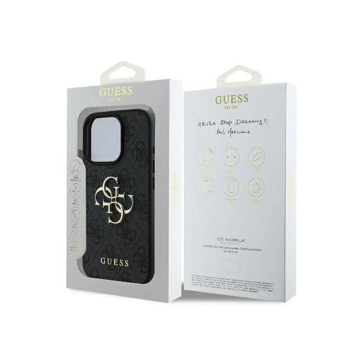 Guess 4G Big Logo iPhone 16 Pro Max“ dėklas – juodas