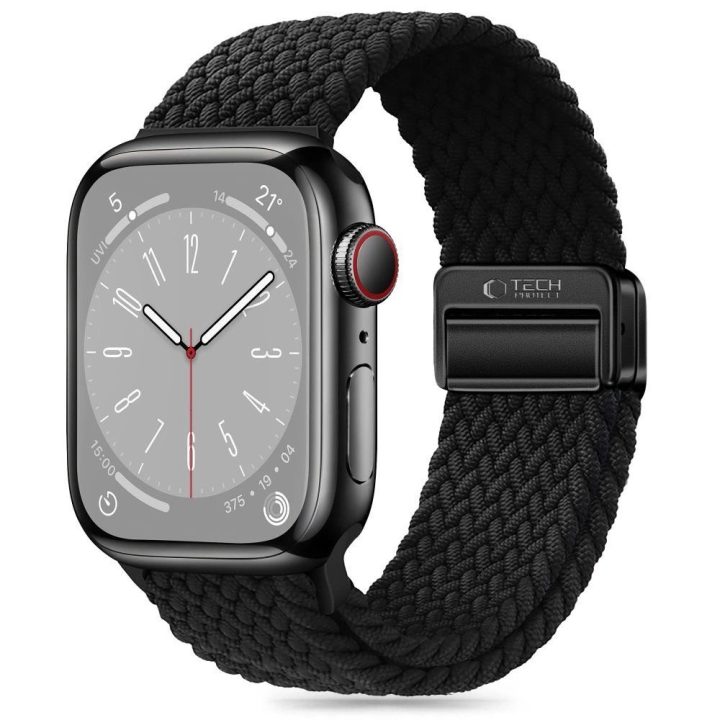 Nailono juosta Apple Watch 4 / 5 / 6 / 7 / 8 / 9 / SE / Ultra 1 / 2 (42 / 44 / 45 / 49 mm) – juoda