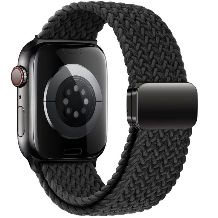Nailono juosta Apple Watch 4 / 5 / 6 / 7 / 8 / 9 / SE / Ultra 1 / 2 (42 / 44 / 45 / 49 mm) – juoda