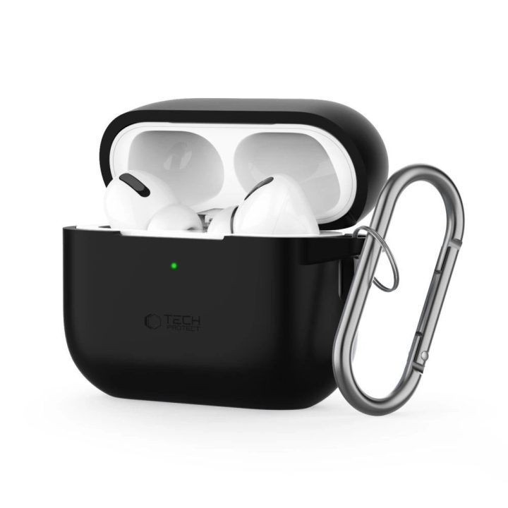 Silicone Hook Case skirtas Apple AirPods Pro 1 / 2 - Black