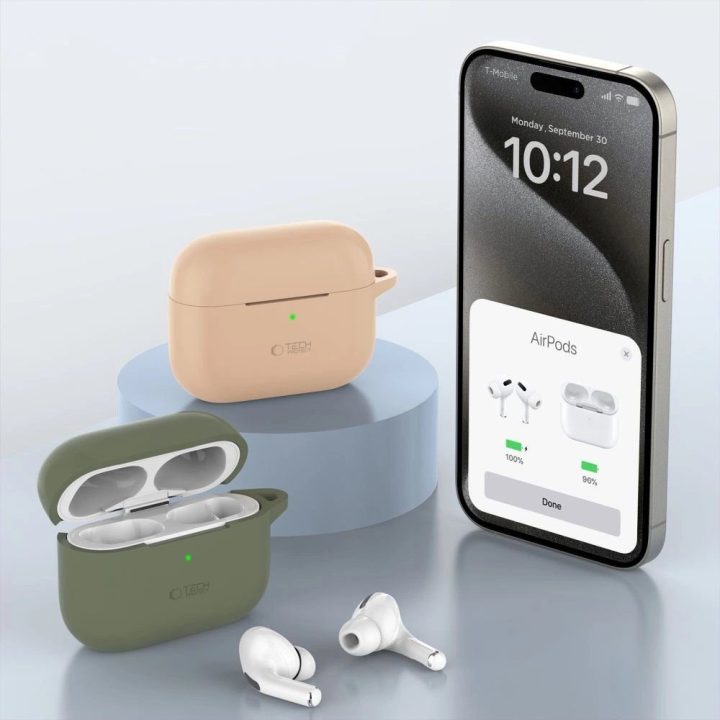Silicone Hook Case skirtas Apple AirPods Pro 1 / 2 - Black