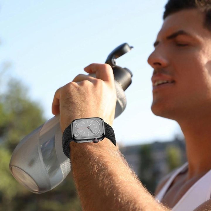 nailoninė apyrankė Apple Watch 4 / 5 / 6 / 7 / 8 / 9 / SE / Ultra 1 / 2“ (42 / 44 / 45 / 49 MM) – žalia