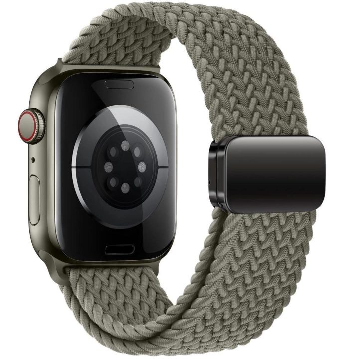 nailoninė apyrankė Apple Watch 4 / 5 / 6 / 7 / 8 / 9 / SE / Ultra 1 / 2“ (42 / 44 / 45 / 49 MM) – žalia