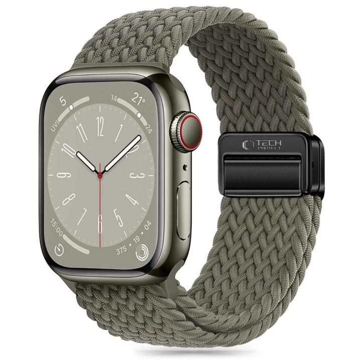 nailoninė apyrankė Apple Watch 4 / 5 / 6 / 7 / 8 / 9 / SE / Ultra 1 / 2“ (42 / 44 / 45 / 49 MM) – žalia