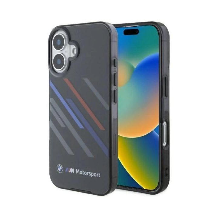 BMW Motosport IML dėklas iPhone 16 Plus - juodas