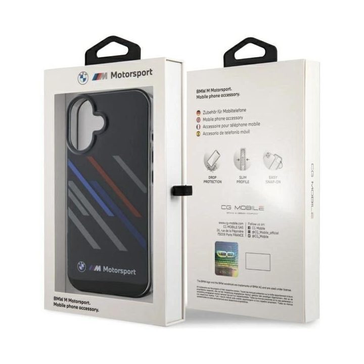 BMW Motosport IML dėklas iPhone 16 Plus - juodas