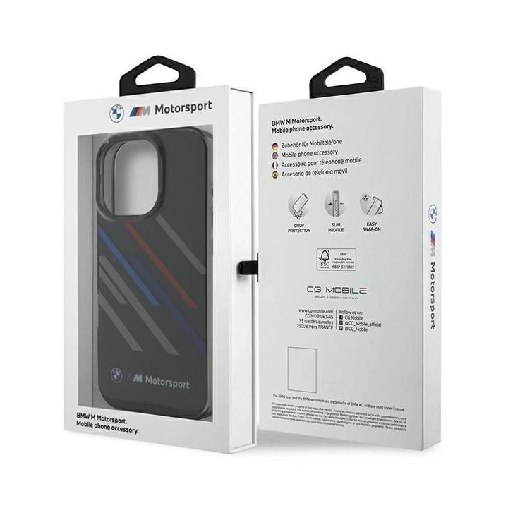 BMW motosport IML iPhone 16 Pro Max“ dėklas – juodos spalvos