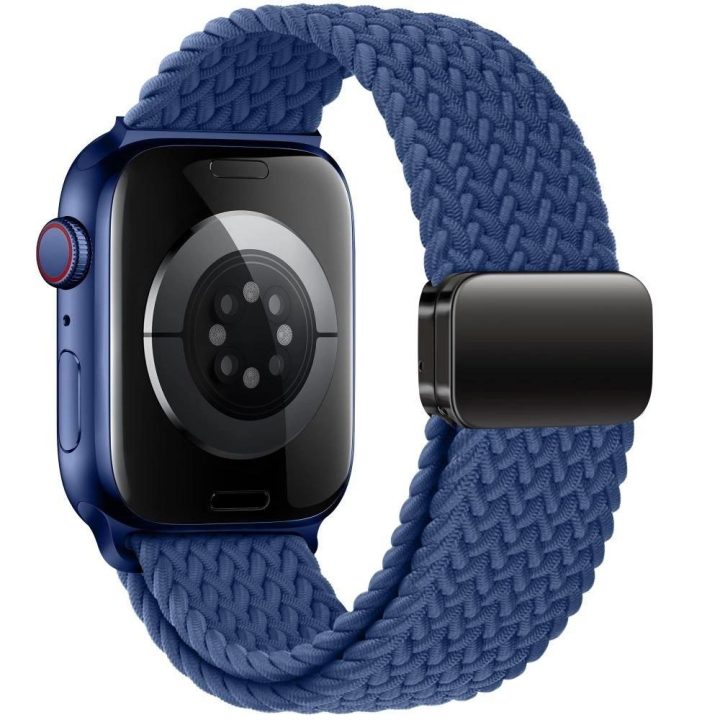 Nailono dirželis skirtas Apple Watch 4 / 5 / 6 / 7 / 8 / 9 / SE / Ultra 1 / 2“ (42 / 44 / 45 / 49 mm) – mėlynas