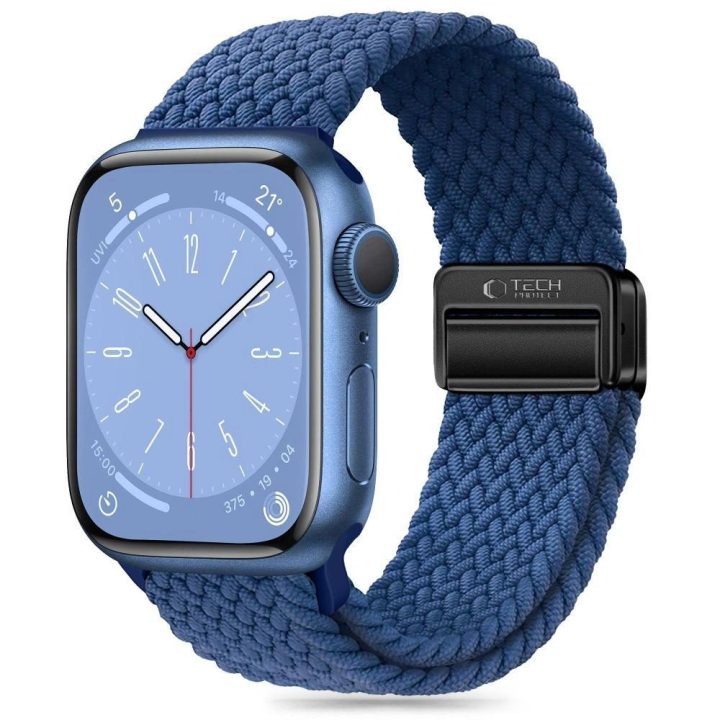 Nailono dirželis skirtas Apple Watch 4 / 5 / 6 / 7 / 8 / 9 / SE / Ultra 1 / 2“ (42 / 44 / 45 / 49 mm) – mėlynas