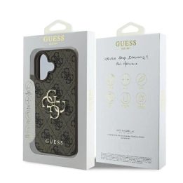 Guess 4G Big Logo iPhone 16 dėklas - rudas