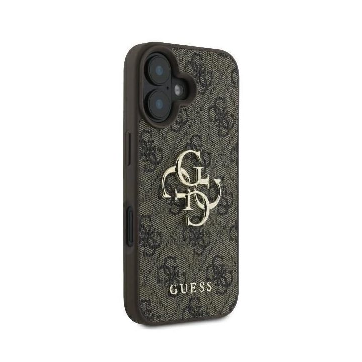 Guess 4G Big Logo iPhone 16 dėklas - rudas