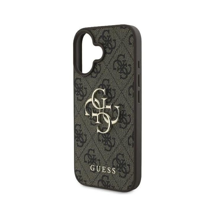 Guess 4G Big Logo iPhone 16 dėklas - rudas