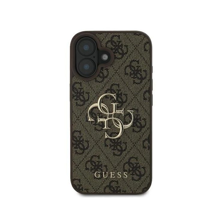 Guess 4G Big Logo iPhone 16 dėklas - rudas