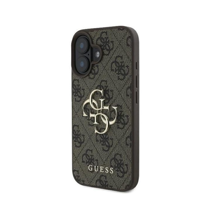 Guess 4G Big Logo iPhone 16 dėklas - rudas