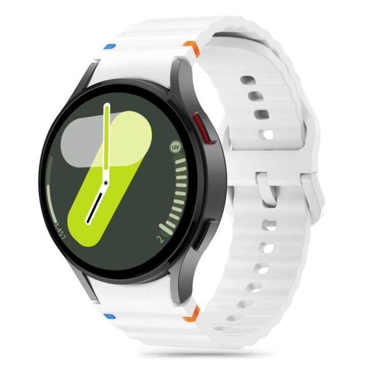 silikoninis sportinis dirželis Samsung Galaxy Watch 4 / 5 / 5 Pro / 6 / 7 / FE“ – baltas