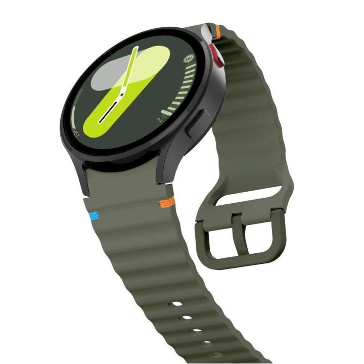 silikoninė sportinė apyrankė Samsung Galaxy Watch 4 / 5 / 5 Pro / 6 / 7 / FE - žalia