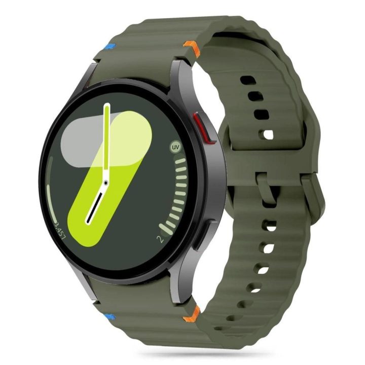 silikoninė sportinė apyrankė Samsung Galaxy Watch 4 / 5 / 5 Pro / 6 / 7 / FE - žalia