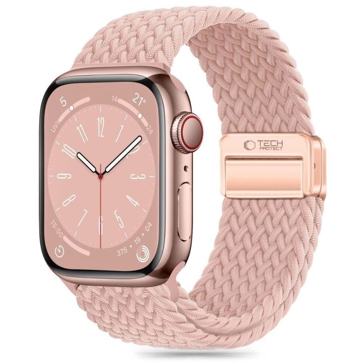 nailoninė dirželio apyrankė Apple Watch 4 / 5 / 6 / 7 / 8 / 9 / SE“ (38 / 40 / 41 mm) – rožinė