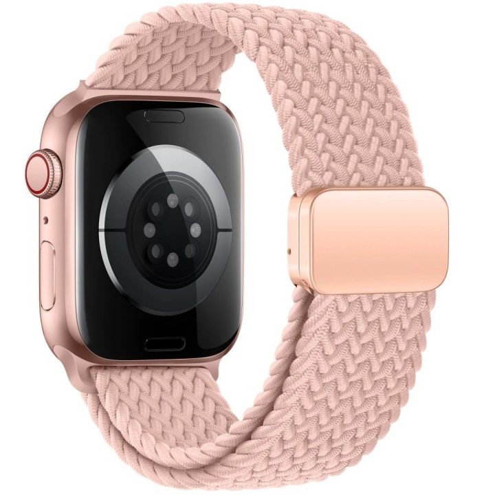 nailoninė dirželio apyrankė Apple Watch 4 / 5 / 6 / 7 / 8 / 9 / SE“ (38 / 40 / 41 mm) – rožinė
