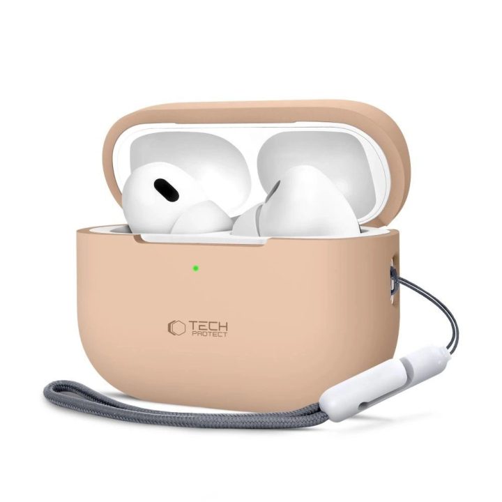 Silikoninis dėklas Apple AirPods Pro 1 / 2 - Smėlio spalvos