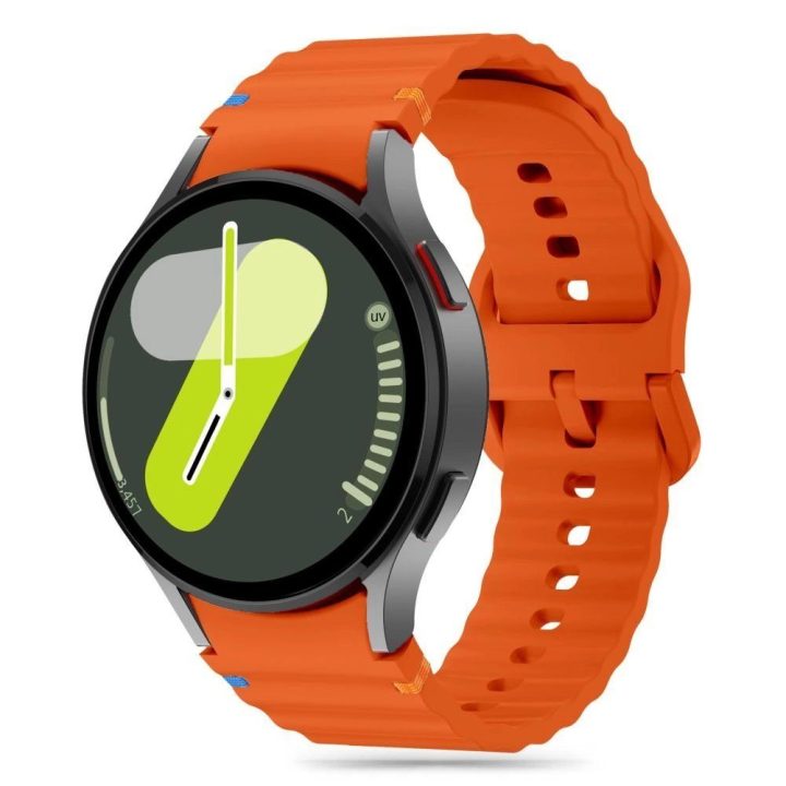 silikoninė sportinė apyrankė Samsung Galaxy Watch 4 / 5 / 5 Pro / 6 / 7 / FE - oranžinė