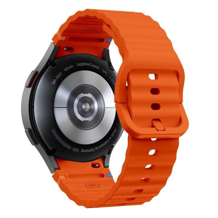 silikoninė sportinė apyrankė Samsung Galaxy Watch 4 / 5 / 5 Pro / 6 / 7 / FE - oranžinė