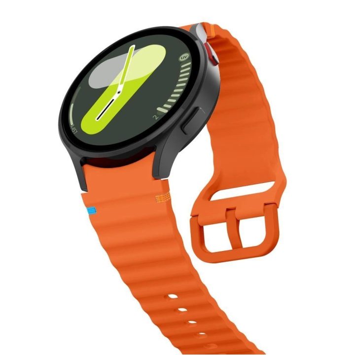 silikoninė sportinė apyrankė Samsung Galaxy Watch 4 / 5 / 5 Pro / 6 / 7 / FE - oranžinė