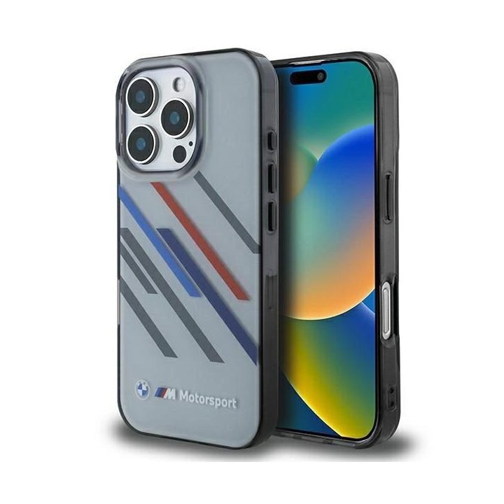 BMW Motosport IML dėklas iPhone 16 Pro Max“ – pilkas