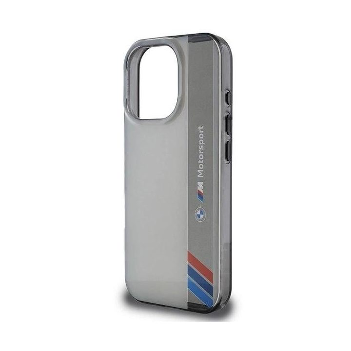 BMW Motosport IML apsauginis dėklas iPhone 16 Pro telefonui – pilkos spalvos
