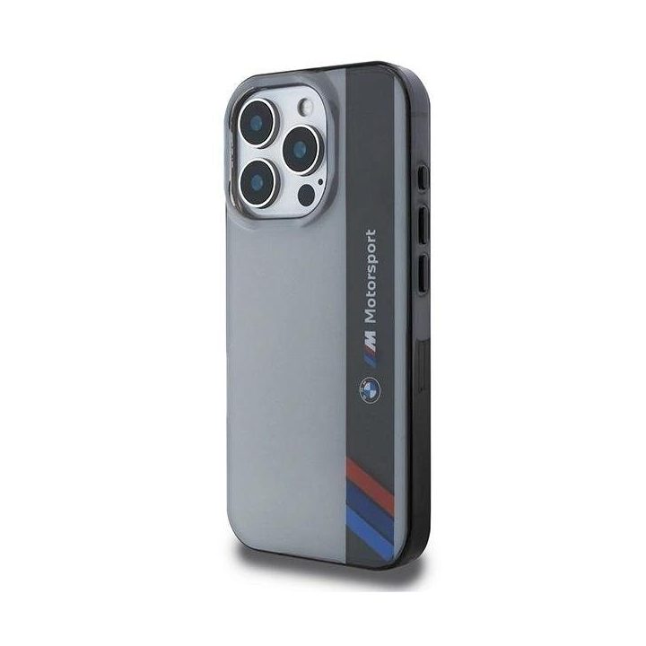 BMW Motosport IML apsauginis dėklas iPhone 16 Pro telefonui – pilkos spalvos