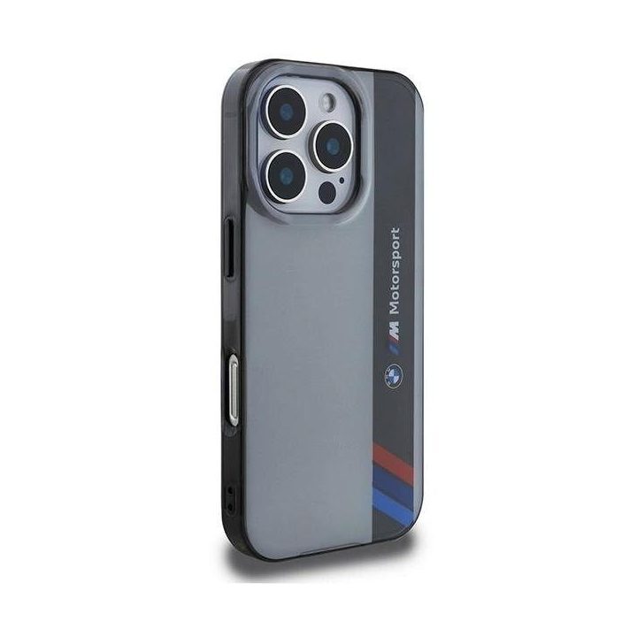 BMW Motosport IML apsauginis dėklas iPhone 16 Pro telefonui – pilkos spalvos