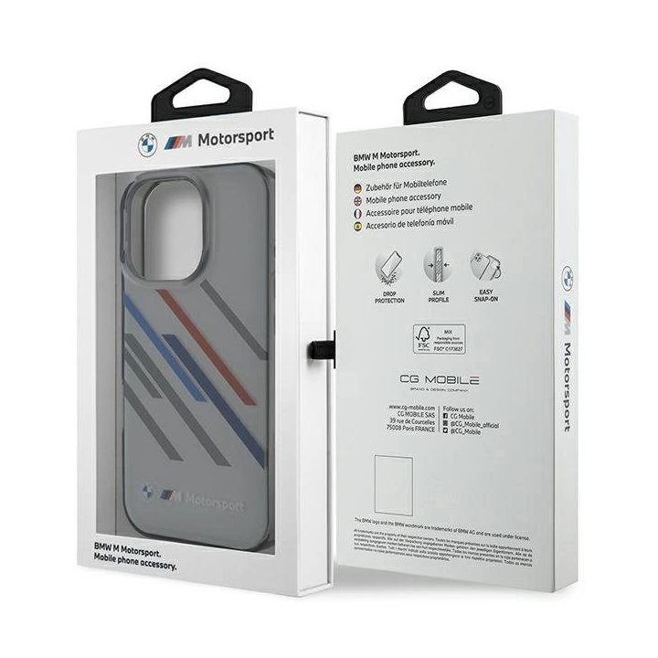 BMW Motosport IML dėklas iPhone 16 Pro“ – pilkas