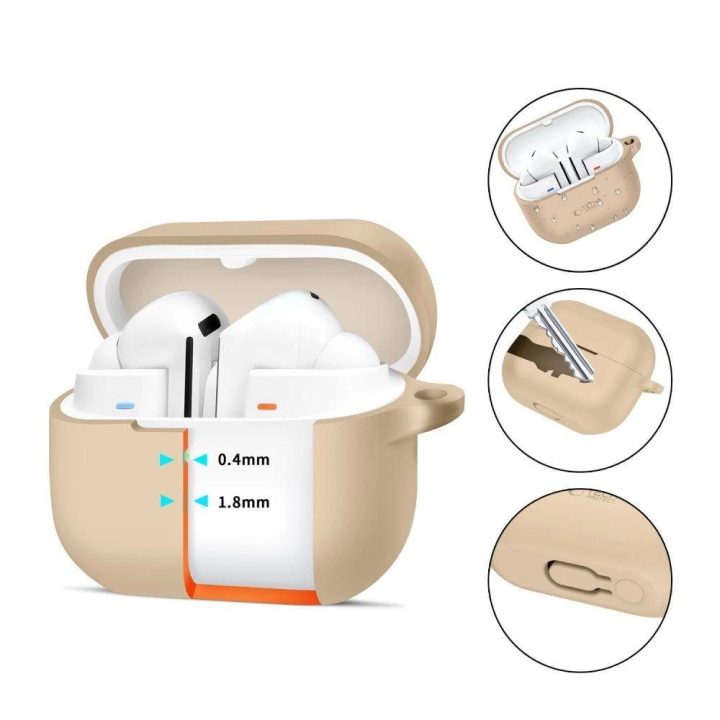 silikoninis dėklas su kabliuku Samsung Galaxy Buds 3“ / 3 Pro“ - rudas