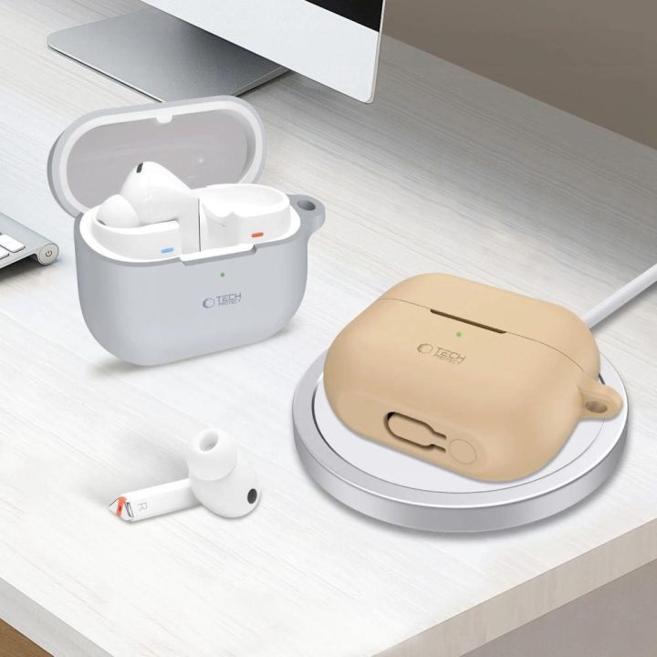 silikoninis dėklas su kabliuku Samsung Galaxy Buds 3“ / 3 Pro“ - rudas