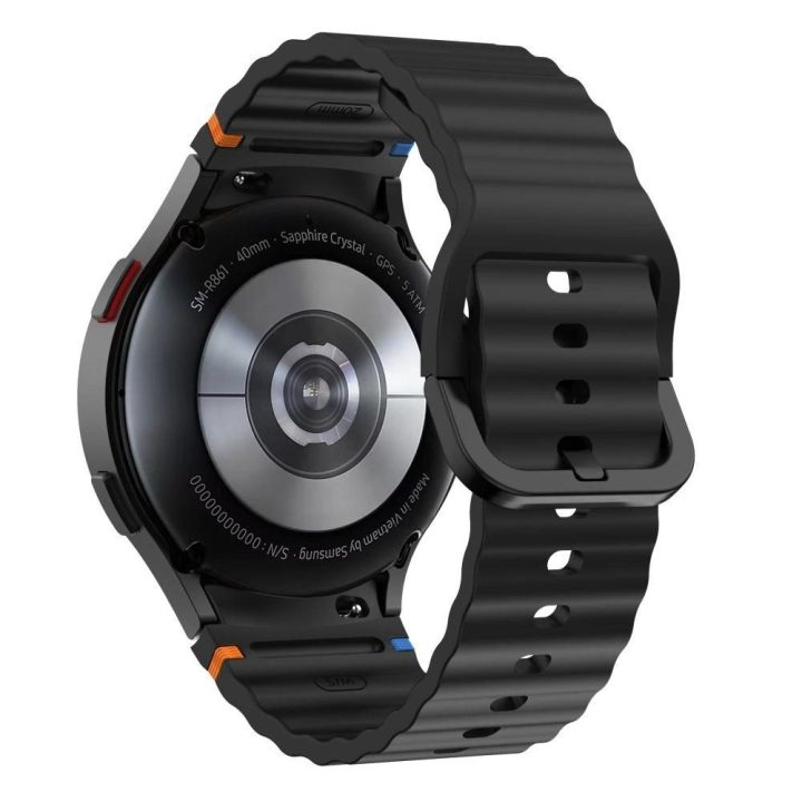 silikoninė sportinė apyrankė Samsung Galaxy Watch 4 / 5 / 5 Pro / 6 / 7 / FE“ – juoda