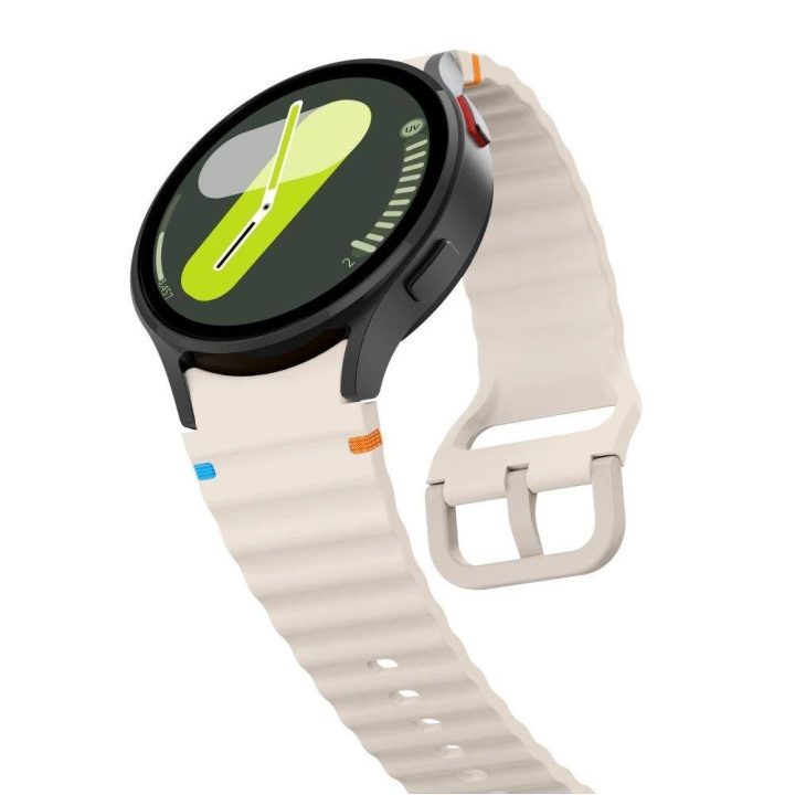 silikoninė sportinė apyrankė Samsung Galaxy Watch 4 / 5 / 5 Pro / 6 / 7 / FE“ – Smėlio spalvos