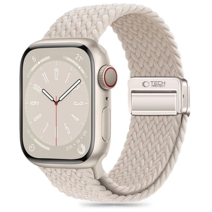 nailoninė apyrankė laikrodžiui Apple Watch 4 / 5 / 6 / 7 / 8 / 9 / SE“ (38 / 40 / 41 mm) – smėlio spalvos