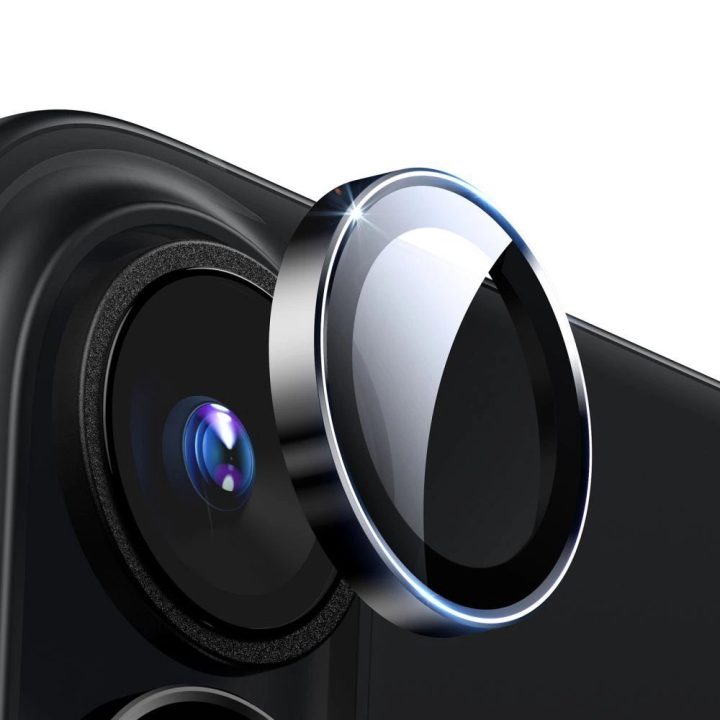 grūdintas stiklas iPhone 16“ / 16 Plus“ kamerai – juodas
