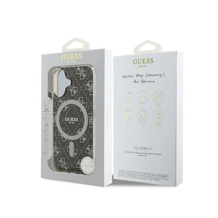 Telefonas Guess IML 4G, skirtas MagSafe iPhone 16 Plus - rudas