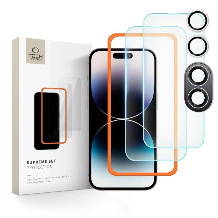 grūdintas stiklas iPhone 16“ – permatomas (3 vnt.)