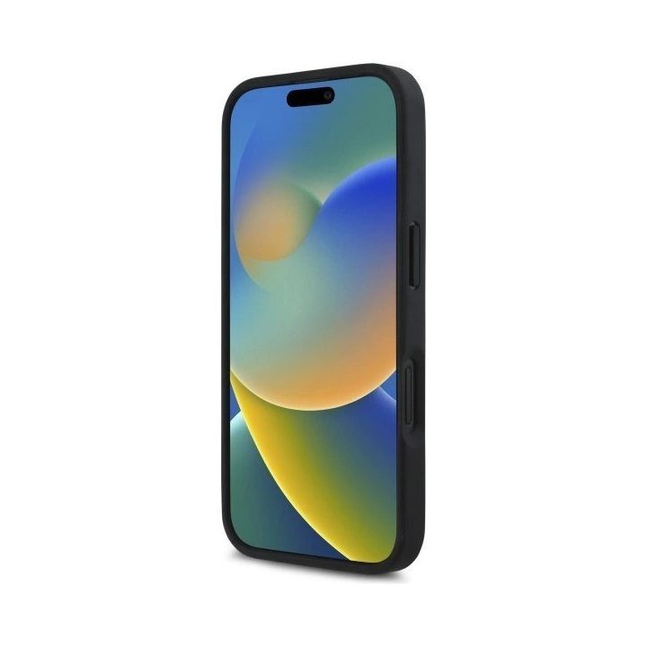 BMW M Grip Smooth ir Carbon dėklas iPhone 16 telefonui - juodos spalvos