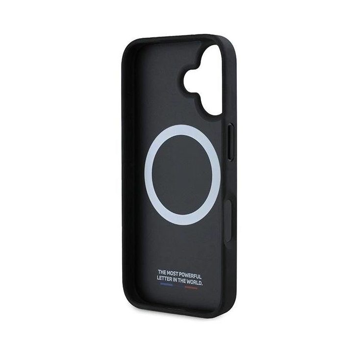 BMW M Perforuoto ir siūto Linijos MagSafe dėklas iPhone 16 – juodos spalvos